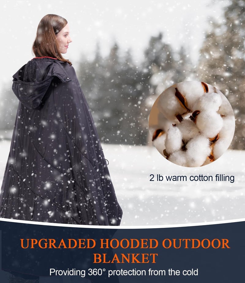 LH Outdoor Puffy Camping Blanket, Lightweight Down Alternative Puffy Waterproof Stadium Blanket with Portable Bag, Lightweight Camping Blanket for 2 People, Cold Weather, Sports, Travel, Car, 79*54 inch - Image 5